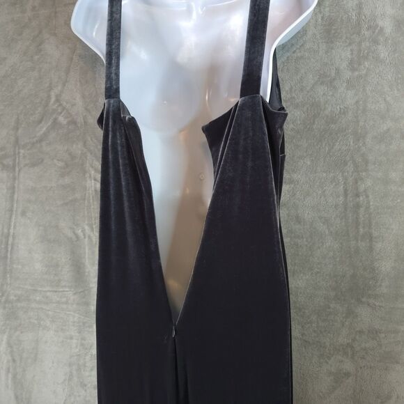 Arianna by Rachel Kaye Gray Velvet Glitter Maxi Dress 90s Y2K Formal Glam Sz 10 - Picture 5 of 9